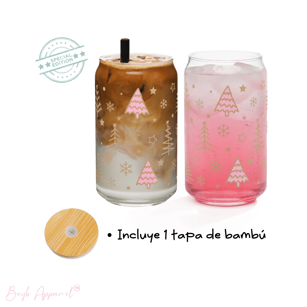 (Especial Navidad) Árboles de navidad | Vaso de vidrio 16 oz